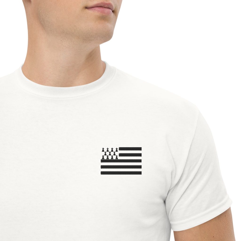 tshirt blanc brodé gwenn ha du bretagne