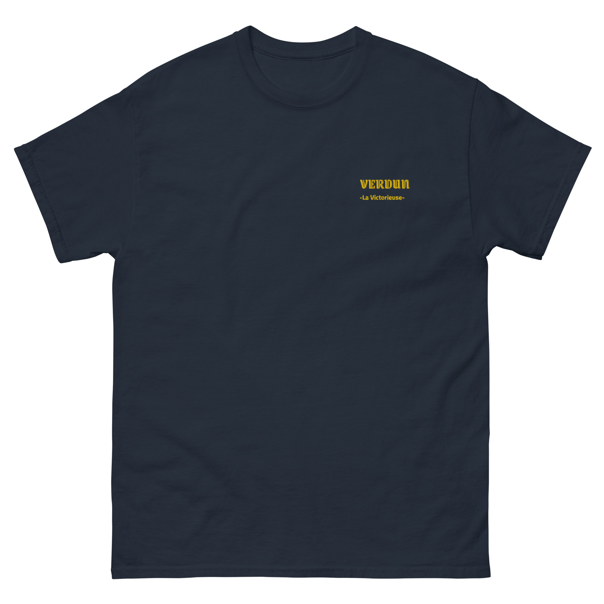 tshirt brodé du chant militaire verdun la victorieuse bleu